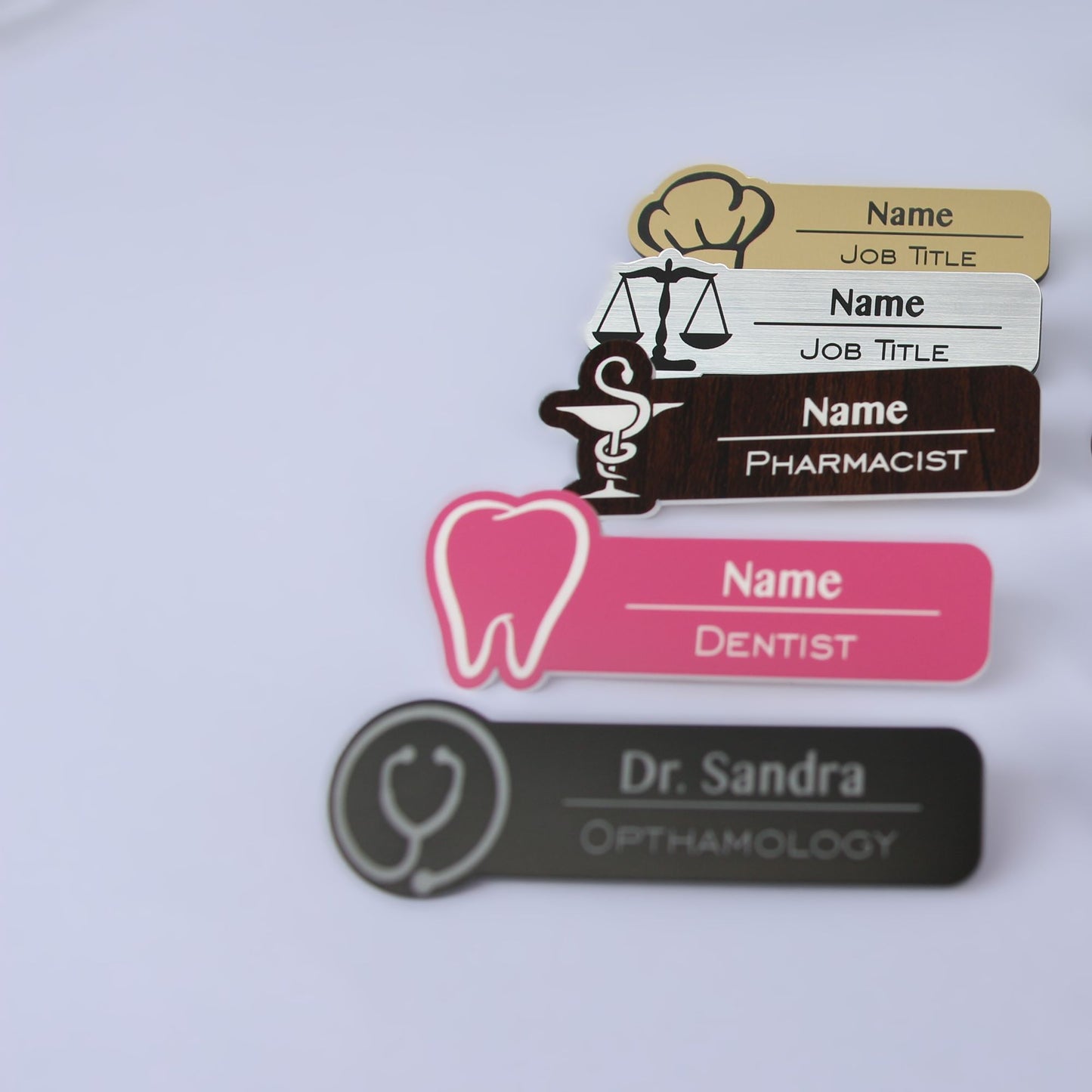 Custom engraved professional name badge