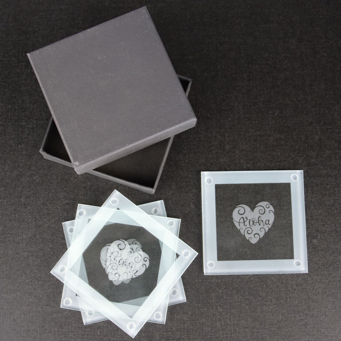 Etched Glass Coasters