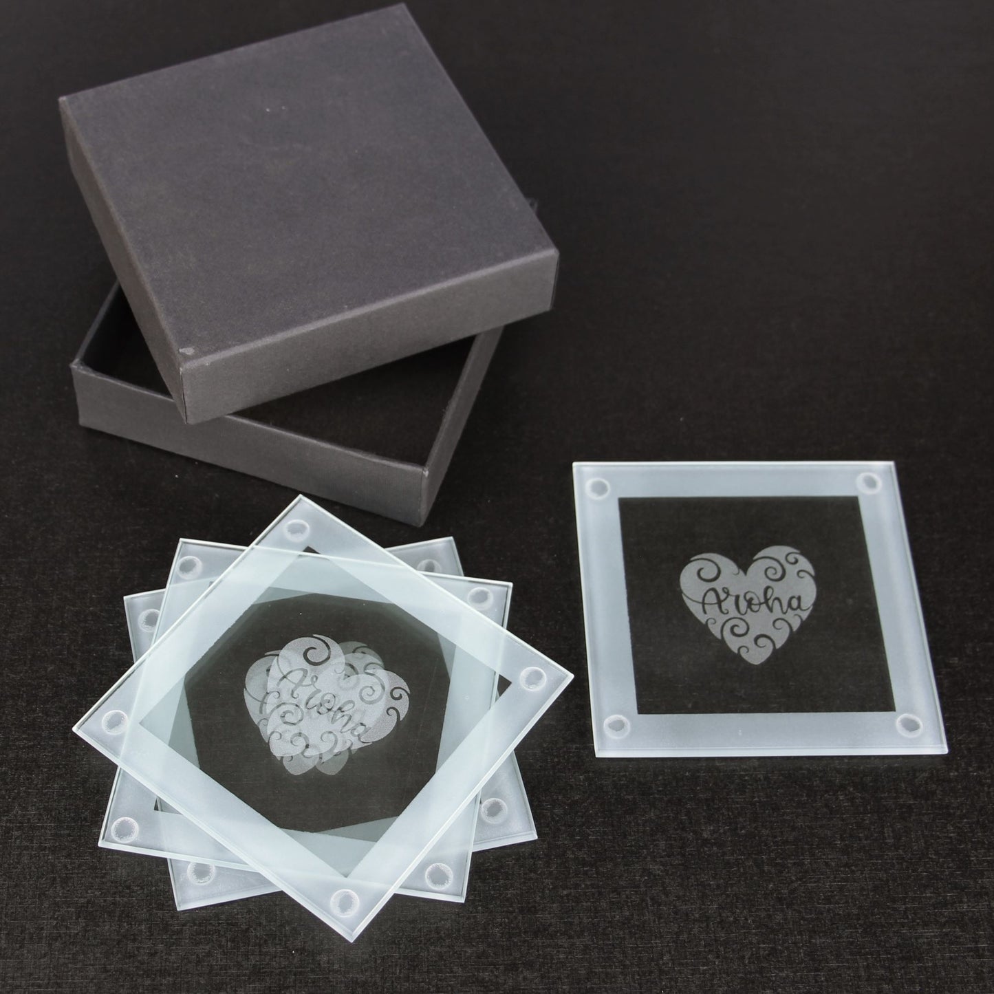 Etched Glass Coasters