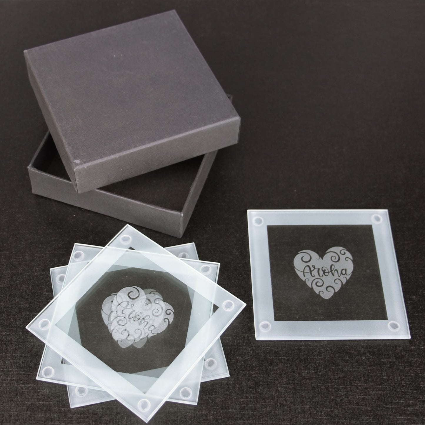 Etched Glass Coasters