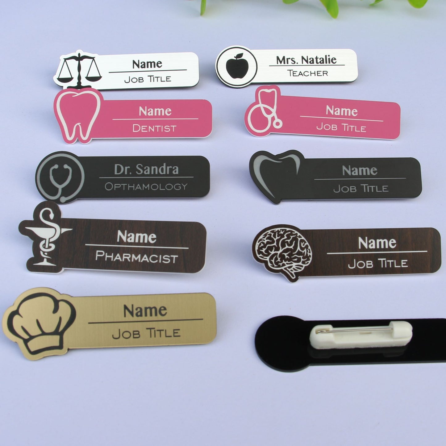 Custom engraved professional name badge