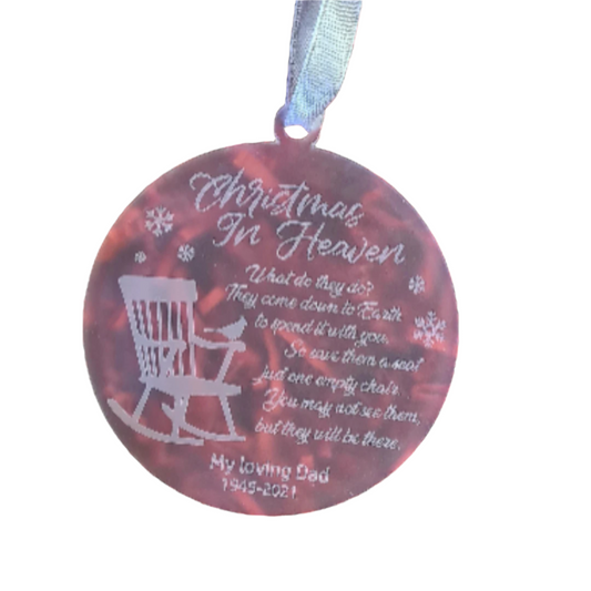 Personalised Christmas in Heaven Memorial Tree Ornament