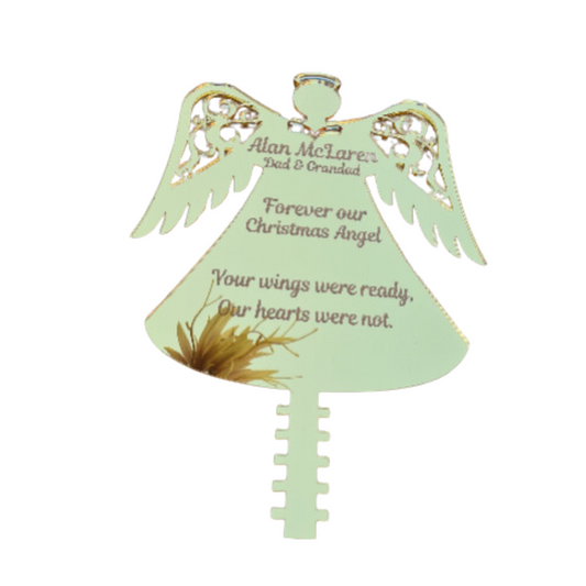 Personalised Mirror Tree Topper - Angel Wings