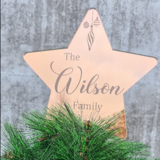 Personalised Christmas Tree Topper - Mirror