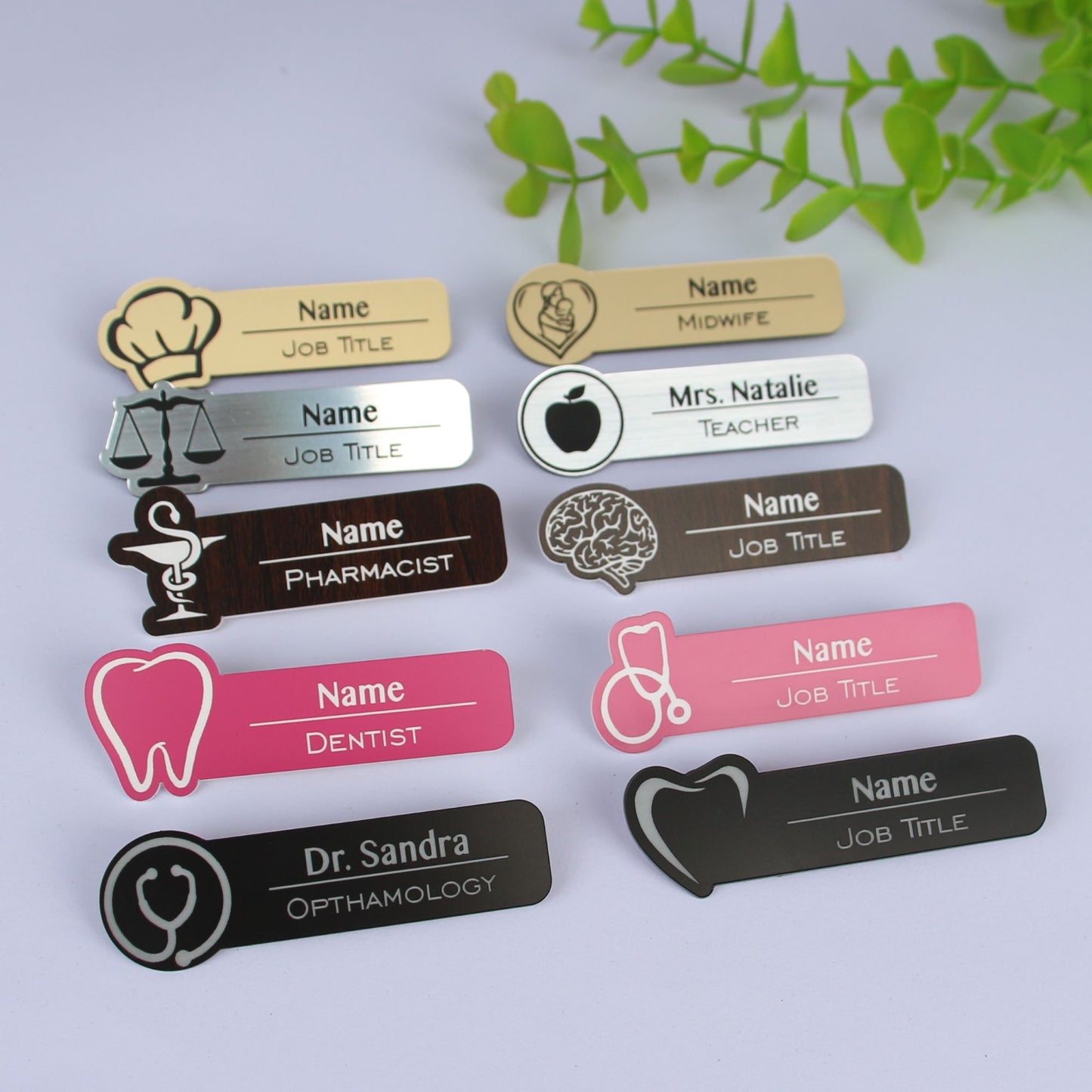 Custom engraved professional name badge