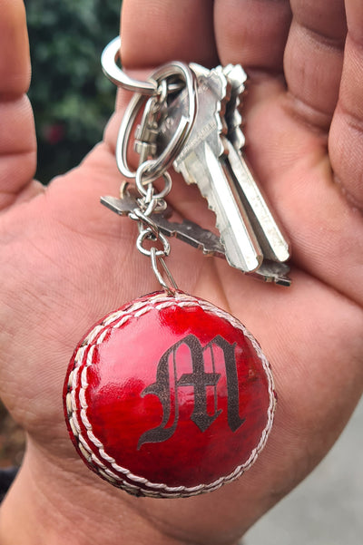 Personalised Cricket Ball Keyring