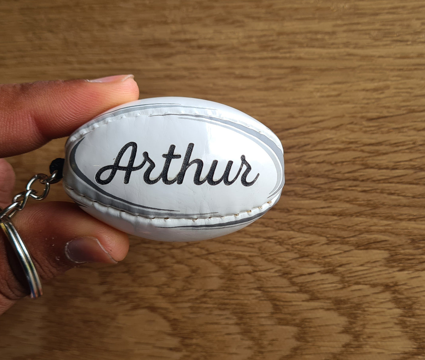 Personalised Rugby Ball Keyring