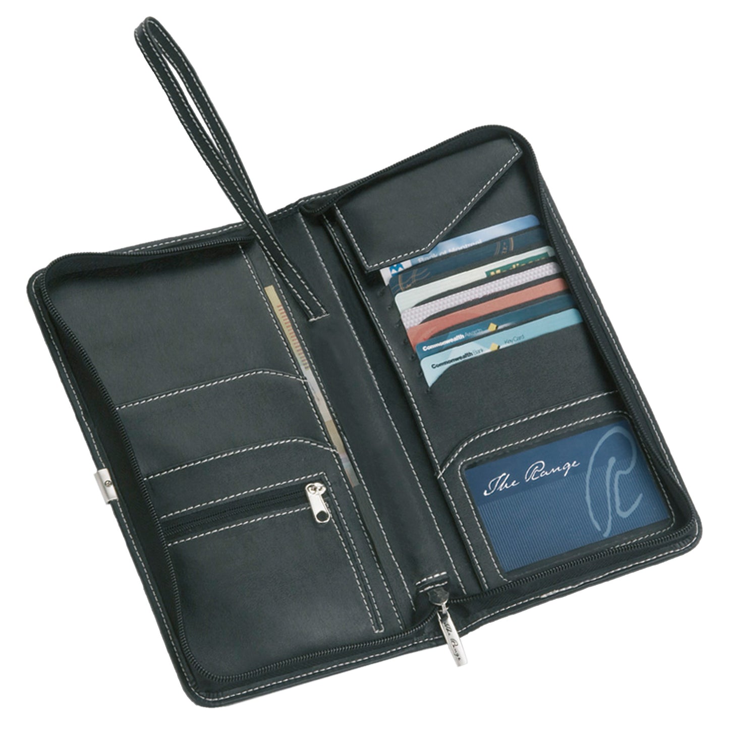 Personalised leather travel wallet