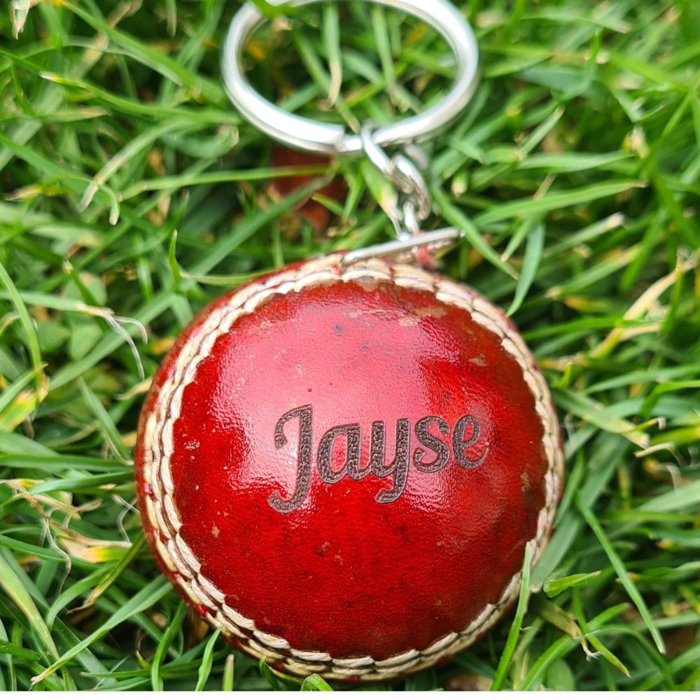 Personalised Cricket Ball Keyring