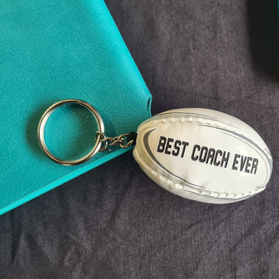 Personalised Rugby Ball Keyring